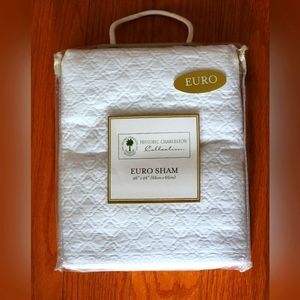 NWT Historic Charleston Collection King Charles Euro Sham White 100% Cotton